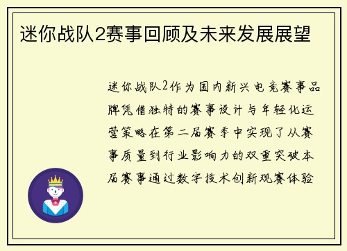 迷你战队2赛事回顾及未来发展展望